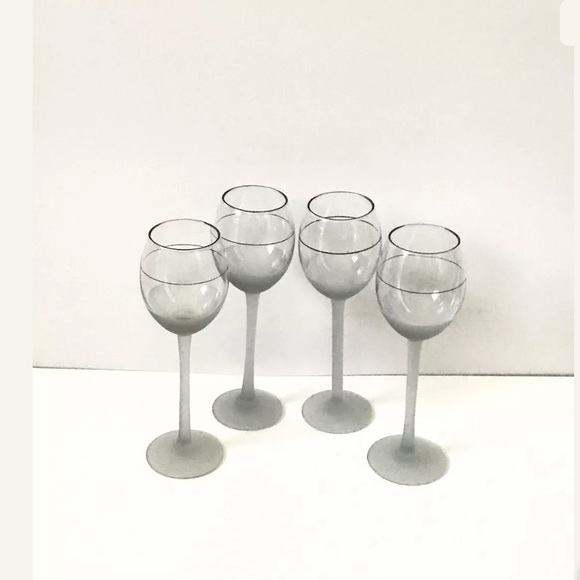 Set of 4 Frosted Gray Cordial Glasses Holds 6oz - Picture 1 of 5